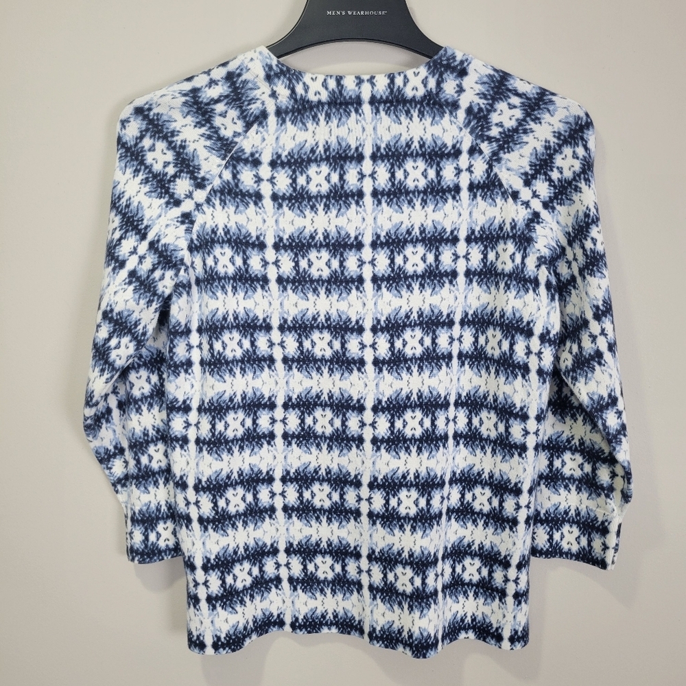 Pendleton Cardigan Sweater 100% Cotton Womens Small Blue White Button Front - Picture 5 of 8